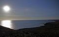 The Atlantic coast with black sand and huge lava rocks Royalty Free Stock Photo