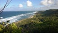 Atlantic coast of the coast of the town of Le Moule in mainland in Guadeloupe Royalty Free Stock Photo