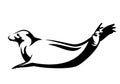 Atlantic grey seal black and white vector outline design Royalty Free Stock Photo