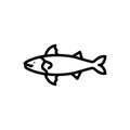 Black line icon for Atlantic, fish and aquatic