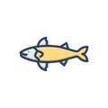 Color illustration icon for Atlantic, fish and tuna