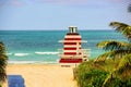 Atlantic Ocean background. Panorama view of Miami South Beach, Florida, USA. Royalty Free Stock Photo