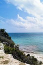 Atlantic Ocean and a beach from Tulum Royalty Free Stock Photo
