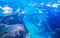 Atlantic Ocean. Bermuda Triangle - Bahamas, top view Royalty Free Stock Photo