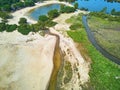 Atlantic ocean coast and estuary of Ruisseau de cires in Saint-Brice, Gironde, France