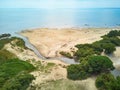 Atlantic ocean coast and estuary of Ruisseau de cires in Saint-Brice, Gironde, France