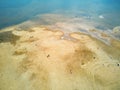 Atlantic ocean coast and estuary of Ruisseau de cires in Saint-Brice, Gironde, France