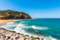 Atlantic ocean coast of Tanger city close Gibraltar strait, Morocco, Africa Royalty Free Stock Photo