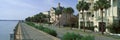 Atlantic Ocean with historic homes of Charleston, SC