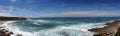 Atlantic ocean panorama with the rocky shore