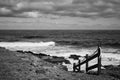 Atlantic Ocean and railed footpath on the beach in Tenerife Royalty Free Stock Photo