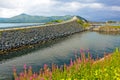 Atlantic Ocean Norway, Road Norwegian: Atlanterhavsvegen, highway bridge Royalty Free Stock Photo