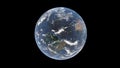 The Atlantic Ocean between South America and Africa behind a layer of clouds on Earth Ball, an isolated globe, 3D rendering, eleme Royalty Free Stock Photo