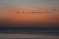 Atlantic Ocean at sunset fom the coast of Dakar. Royalty Free Stock Photo