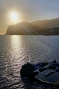 Atlantic Ocean Sunset at Funchal Madeira Portugal Europe Royalty Free Stock Photo