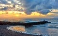Atlantic ocean at sunset inTenerife Royalty Free Stock Photo