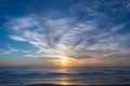 Atlantic ocean sunset, Lacanau France Royalty Free Stock Photo