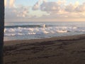 Atlantic ocean surf beach with white sands in the morning