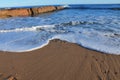 The atlantic ocean tide on the uruguayan coast