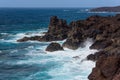 Atlantic ocean volcanic coastline, Lanzarote, Spain