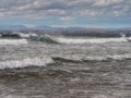Atlantic ocean, Wave crashing, Galway bay, Ireland. Nature landscape Royalty Free Stock Photo