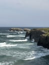 Atlantic Ocean waves crashing on cliffs near Ribadeo, Galicia, Spain, February 2023 Royalty Free Stock Photo