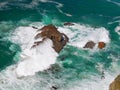 Atlantic Ocean Waves Crashing On Rocks