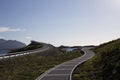 Atlantic road in Norway connecting small islands over summer fjord Royalty Free Stock Photo