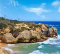 Atlantic rocky coast view (Algarve, Portugal Royalty Free Stock Photo