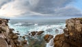 Atlantic rocky sunset coast, Portugal Royalty Free Stock Photo