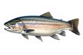 Atlantic salmon fish isolated on a white background Royalty Free Stock Photo