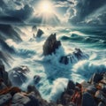 Atlantic Surges The powerful Atlantic waves surge forward relent Royalty Free Stock Photo