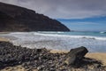 Atlantic waves approaching the volcanic shore at Orzola