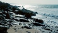 Atlantic waves crashing on rocky coast