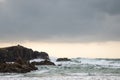 Storm beach at Mangursta on the Isle of Lewis in Scotland. Royalty Free Stock Photo