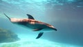 Atlantic white-sided dolphin swim across Royalty Free Stock Photo