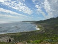Atlantic ÃÂ²cean and long white cloud sky in South Africa Royalty Free Stock Photo
