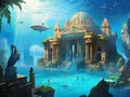 Atlantis Lost City Illustration In The Ocean