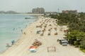 Atlantis, The Palm Hotel Beach that View From Monorail, Dubai Royalty Free Stock Photo