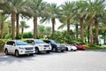 The Atlantis the Palm hotel and luxury off-road cars