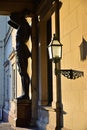 Granite Atlant sculpture, decoration of facade Hermitage museum in Saint Petersburg Russia