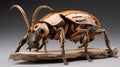 Atlas beetle on sawtooth oak. generative ai