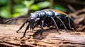 Atlas beetle (Scientific name Chalcosoma atlas) , famous exotic pets. generative ai