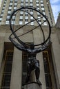 New York, USA June 4, 2023: The Atlas bronze statue and Rockefeller Center Royalty Free Stock Photo