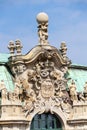 Atlas god statue holding sphere on shoulders, Wallpavillon, Zwinger, Dresden Royalty Free Stock Photo