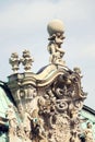 Atlas god statue holding sphere on shoulders, Wallpavillon, Zwinger, Dresden Royalty Free Stock Photo