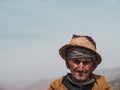 ATLAS MOUNTAINS, MOROCCO - March 28, 2018: Portrait of an old man in the Atlas mountains selling herbs Royalty Free Stock Photo