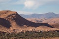Atlas mts from Ait Ben Haddou ksar Morocco, ancient fortress that is Unesco WHS Royalty Free Stock Photo