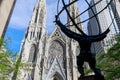Atlas statue and St. Patrick's Cathedral located in Fifth Avenue, Manhattan, New York City Royalty Free Stock Photo