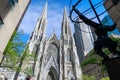 Atlas statue and St. Patrick's Cathedral located in Fifth Avenue, Manhattan, New York City Royalty Free Stock Photo